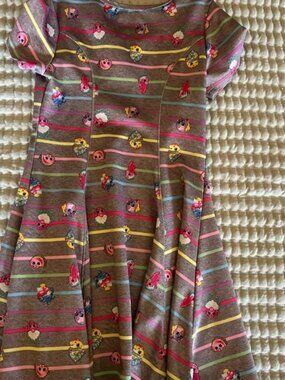 Shopkins Pink and Gray Striped Kids Dress